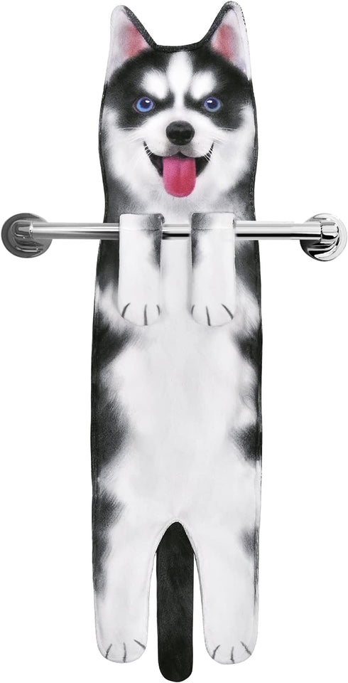 Funny German Shepherd Puppy Dog Hand Towels for Bathroom Kitchen
